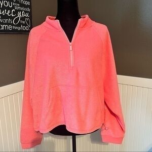 NWT! Women’s coral 1/4 zip pullover with waist toggles. Size large